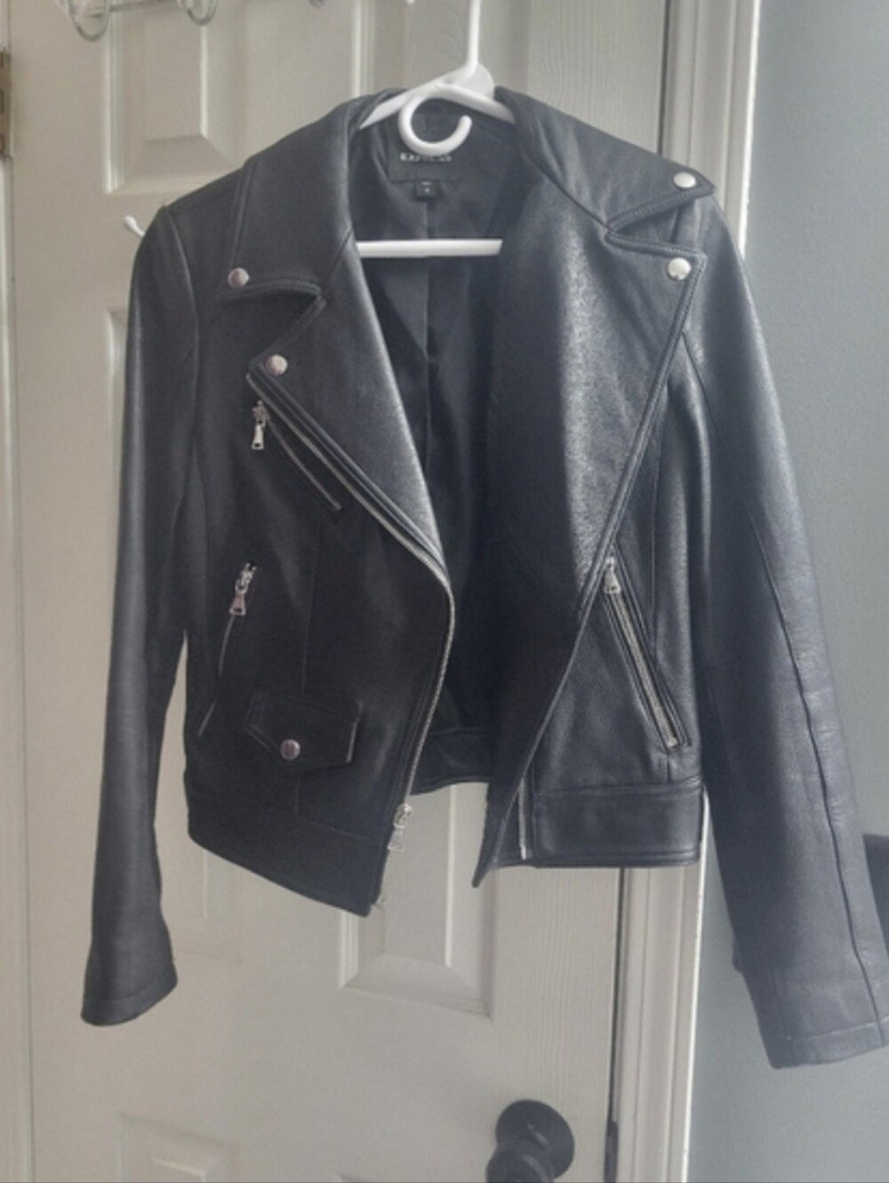 Express Black Genuine Leather  Jacket